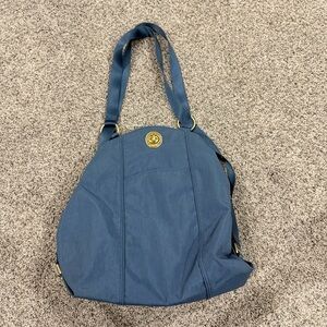 Baggallini Blue Nylon Convertible Crossbody Shoulder Bag  3 Compartments Pockets